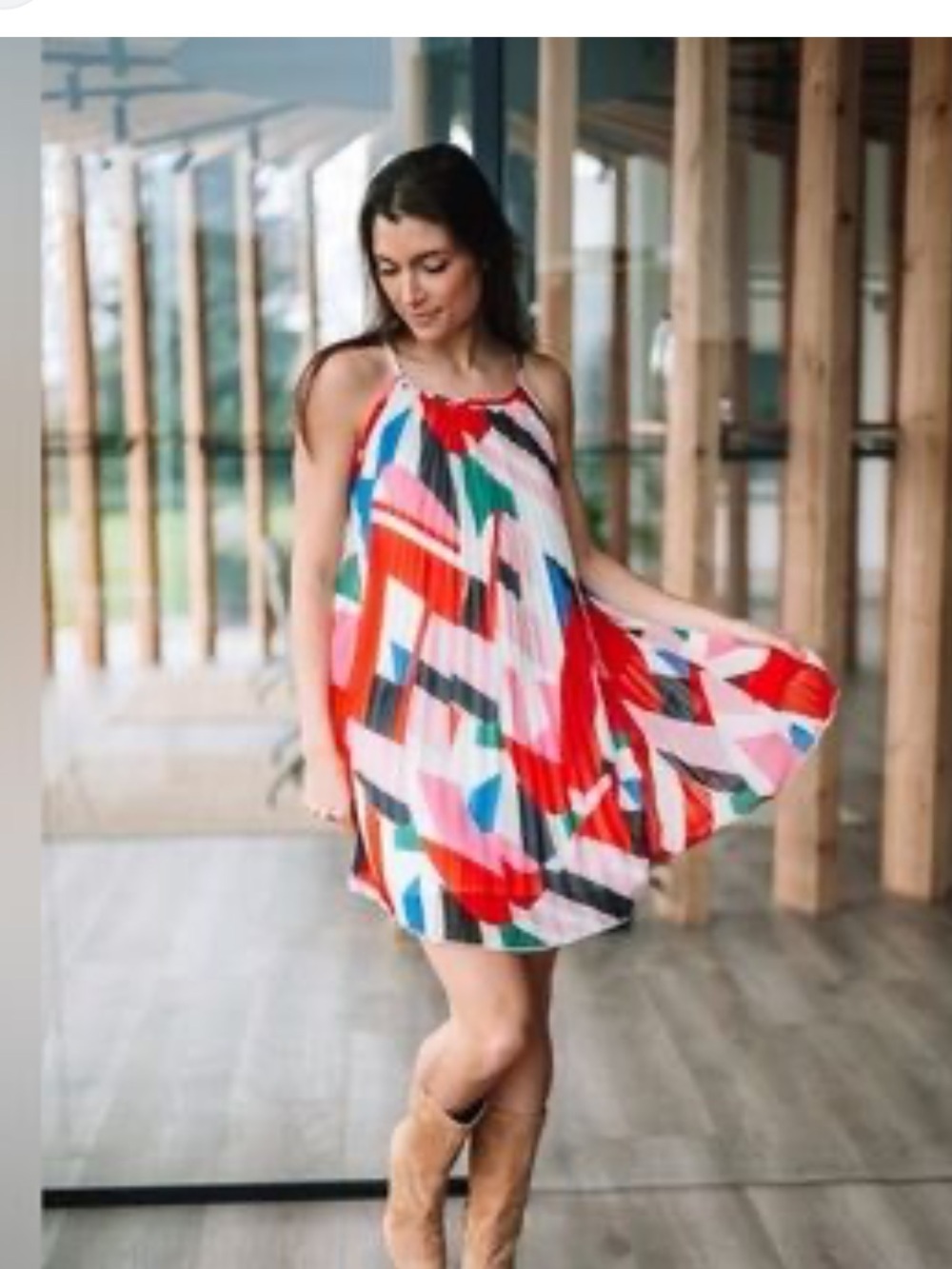 Lili Sidonio Pleated Millie Trapeze Dress